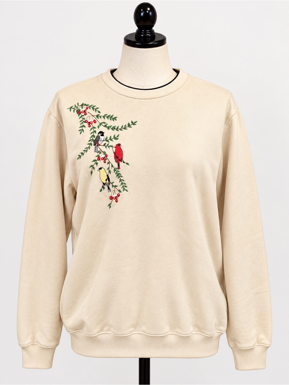 Cardinal Bird Embroidered Sweatshirt Vintage Blair Small